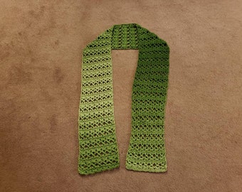 Cabbage Patch Scarf - Green Ombre Colorway - Crocheted