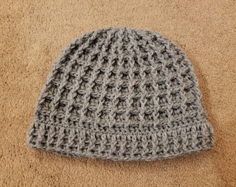 Waffle Unisex Hat - "Oxford Grey" colorway - Crocheted