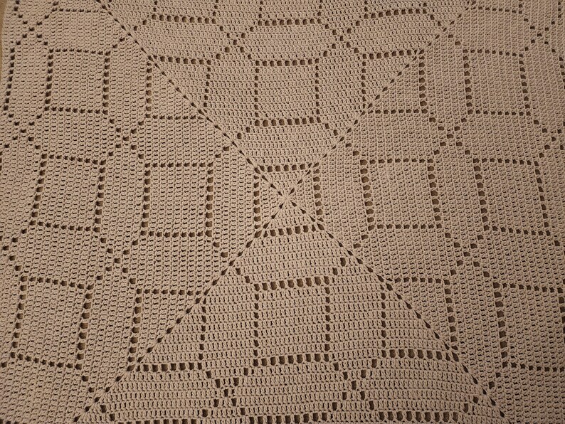 PDF - Tesselated Waffle Filet Square Blanket - Crocheted - Etsy