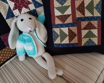 PDF Pattern - Crocheted Amigurumi Bunny Rabbit with Cardigan