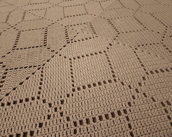 PDF - Tesselated Waffle Filet Square Blanket - Crocheted