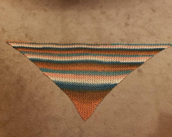 Lacy C2C Shawl - Melon Smoothie - Crocheted