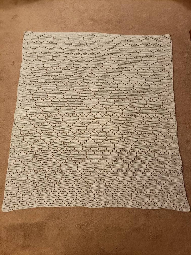 Tesselated Hearts Filet Blanket Crochet Pattern PDF File image 3