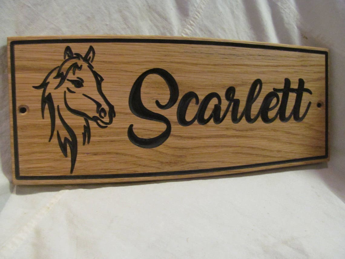 130x300x12mm 5 1/4x12x1/2 Oak Wood Horse Stable Sign / Etsy