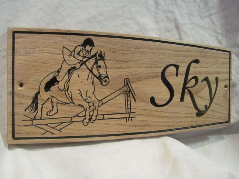 130x300x12mm 5 1/4x12x1/2 Oak Wood Horse Stable Sign / Etsy