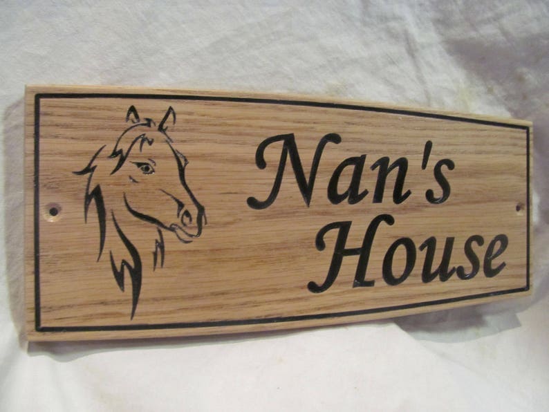 130x300x12mm 5 1/4x12x1/2 Oak Wood Horse Stable Sign / Etsy