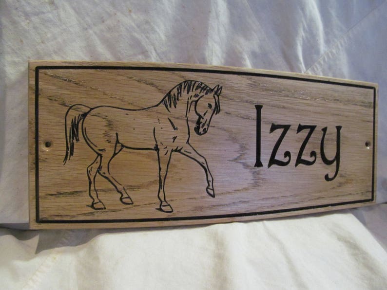 130x300x12mm 5 1/4x12x1/2 Oak Wood Horse Stable Sign / Etsy