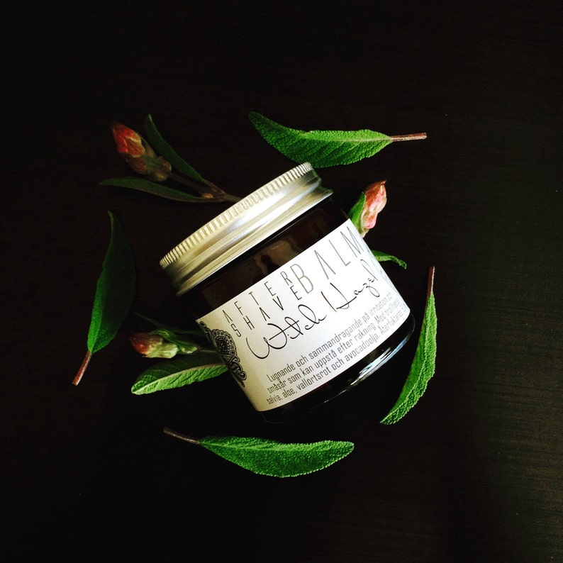 Organic After Shave Balm Witch Hazel, Sage, Aloe, Comfrey Root Extract. Bergamot, Laurel Leaf