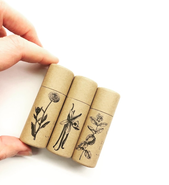 Zero Waste Avocado Calendula organic Lip balm in paper tube!