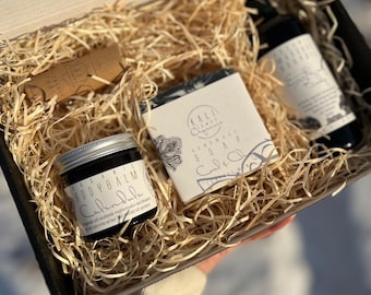 Organic Self Care Gift Box: Calming Body Oil, Calendula Balm & Soap