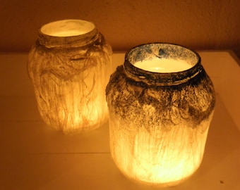 Tealight holder Halloween handmade pot lights white silver blue sparkling tealight candlestick candles decorations home decor