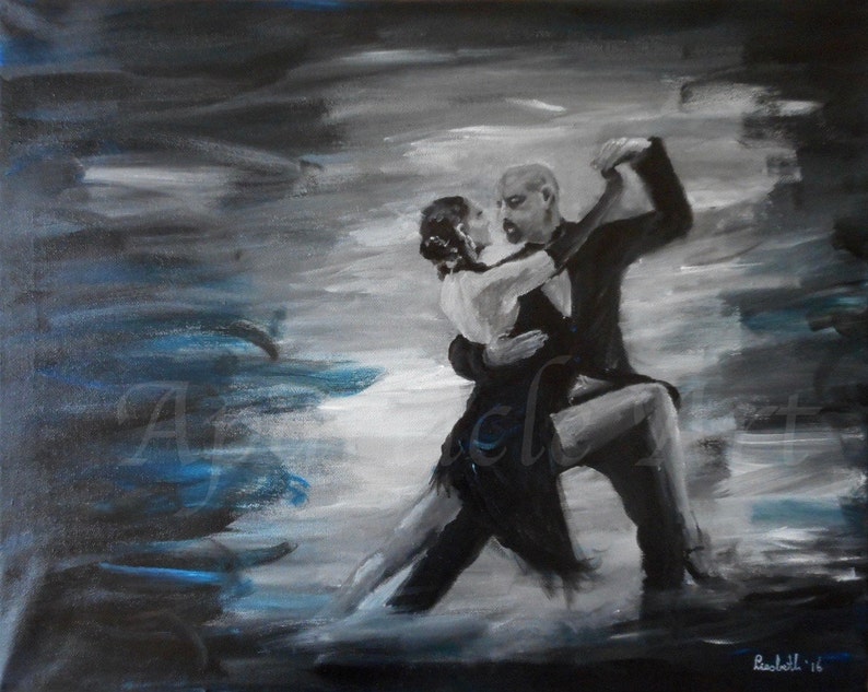 Original acrylic painting tango dance couple passionate dance image 1
