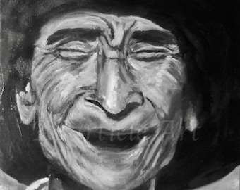 Smiling old man art print print download Digital Direct download artwork home décor wall art poster photo file original decorations gifts