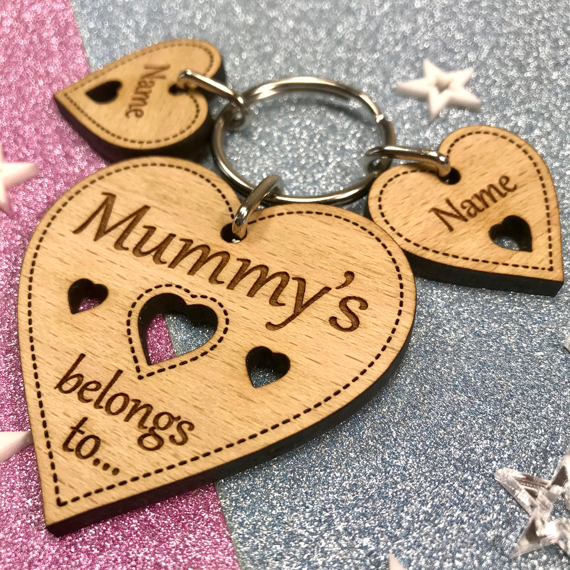 PERSONALISED GIFTS THIS MUMMY BELONGS TO HEART KEYRING MOTHERS DAY GIFT NAN - Foto 5