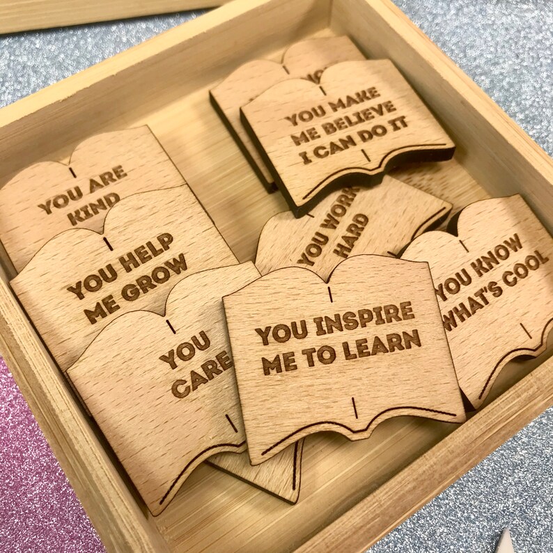 Personalised 10 Reasons Why You're The Best Teacher Ever Bamboo Box & Tokens End Of Term Leaving Thank You Teaching Assistant OWL DESIGN image 6