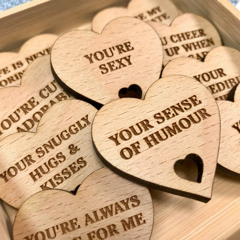 10 Reasons Why I Love You Bamboo Box and Personalised Hearts Birthday, Anniversary, Valentines Day Gift, Boyfriend Girlfriend Wife Husband image 5