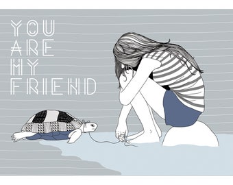 You are my friend, postcard