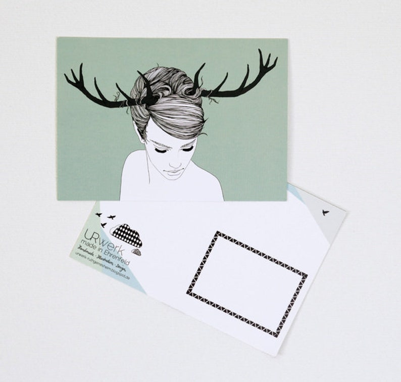 Antler Girl, postcard image 3