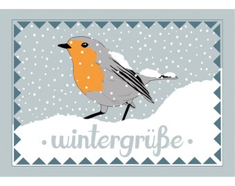 Winter Greetings, Postcard