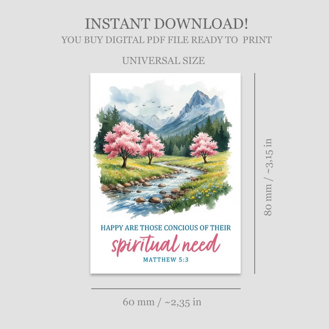 2026 JW Year Text / Matthew 5:3 Scripture Card Magnets (digital ...