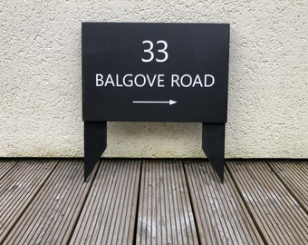 Xtra Large Real Slate House Address Sign 450mm x 300mm x 20mm Thick Supplied with Slate Posts for Quick Easy Installation