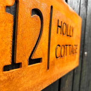 Unique Corten Steel House Signs | Modern Outdoor Decor