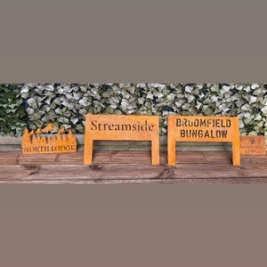 Streamside Signs Corten Steel House Number Sign With Posts: Easy Install, Modern Design ...