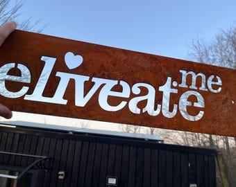 Personalised Corten Steel House Sign - Number : Rustic Outdoor Wall Decor various sizes