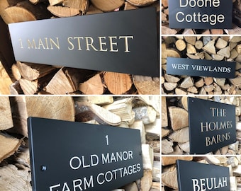 Natural Slate House Signs 20mm Thick Deep Engraved & Painted by Hand Various Sizes Available