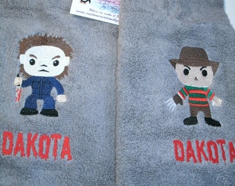 Saw Jigsaw Horror Personalized Dish Kitchen Hand Towels ANY COLOR
