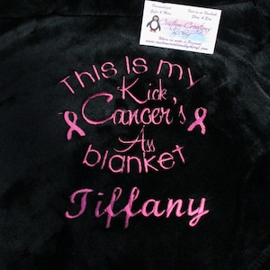 Personalized This is my Kick Cancer&#39;s Ass Blanket, 50 x 60 Mink soft Blanket, Personalized Chemo Blanket, Personalized Awareness Blanket