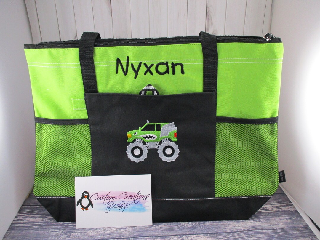 Monster Truck With Teeth Personalized Tote Bag Personalized Tote Bag