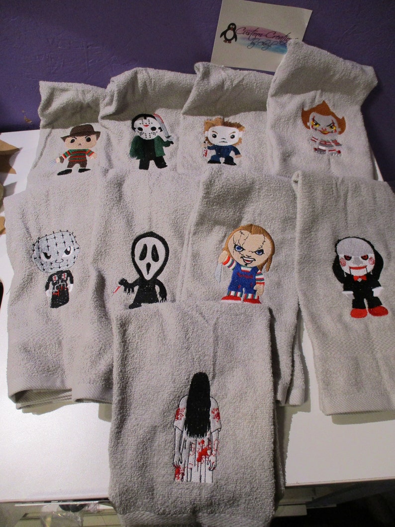 Custom Horror Character Hand Towel, Personalized Horror Kitchen Towel ...