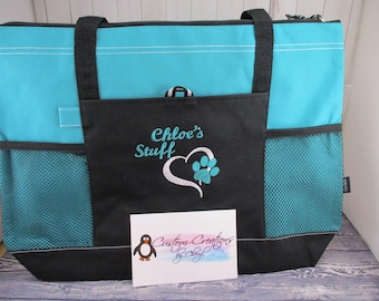 Heart Paw Print  Personalized Personalized Tote Bag Personalized Tote bag ... Great Dog Lover Gift Idea !!