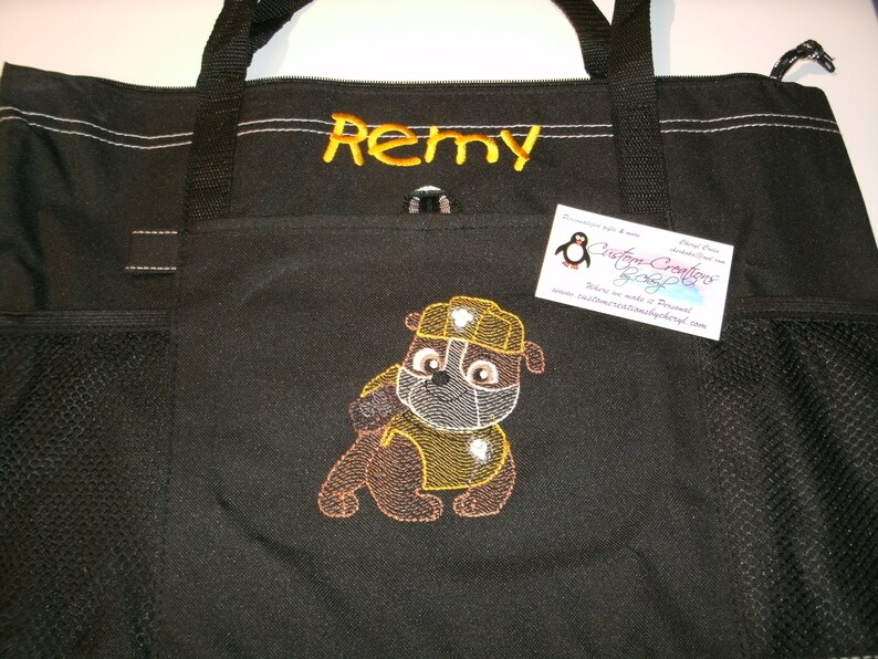 Construction Dog Sketch Personalized Tote Bag Personalized Personalized Tote bag .. Great Gift Idea !!