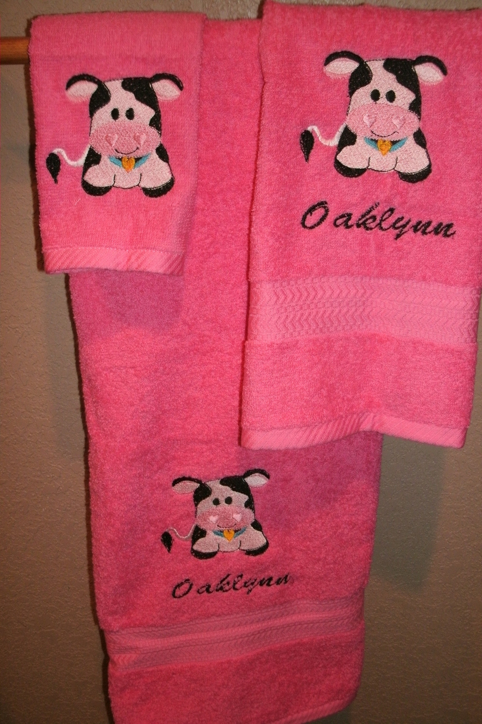 Cute Cow Farm Personalized Bath towel Hand Towel & washcloth Etsy