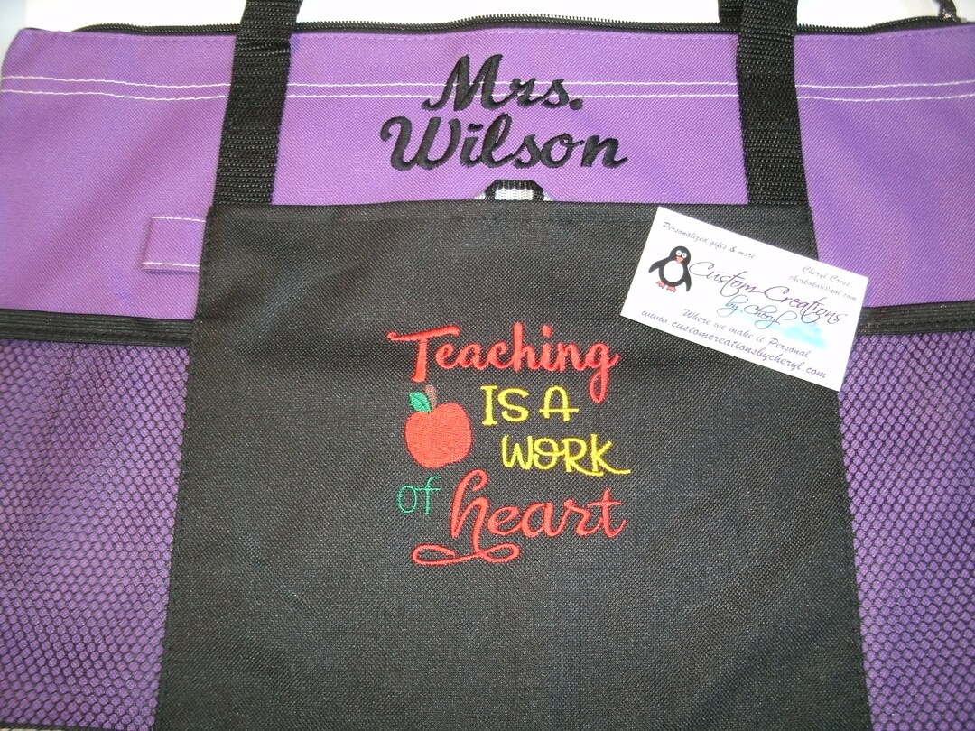 Teaching is a Work of Heart Personalized Personalized Tote Bag ...