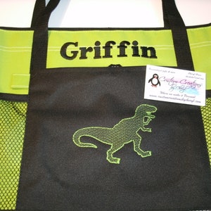 Dinosaur Sketch Personalized Tote Bag Personalized  Personalized Tote bag ... Great Gift Idea !!
