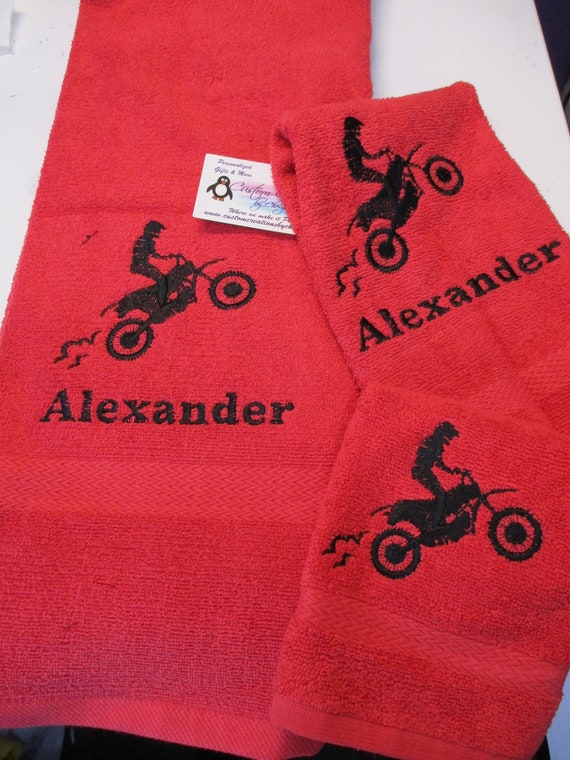 Motocross Girl Heart Towel - 35x60 main image 0