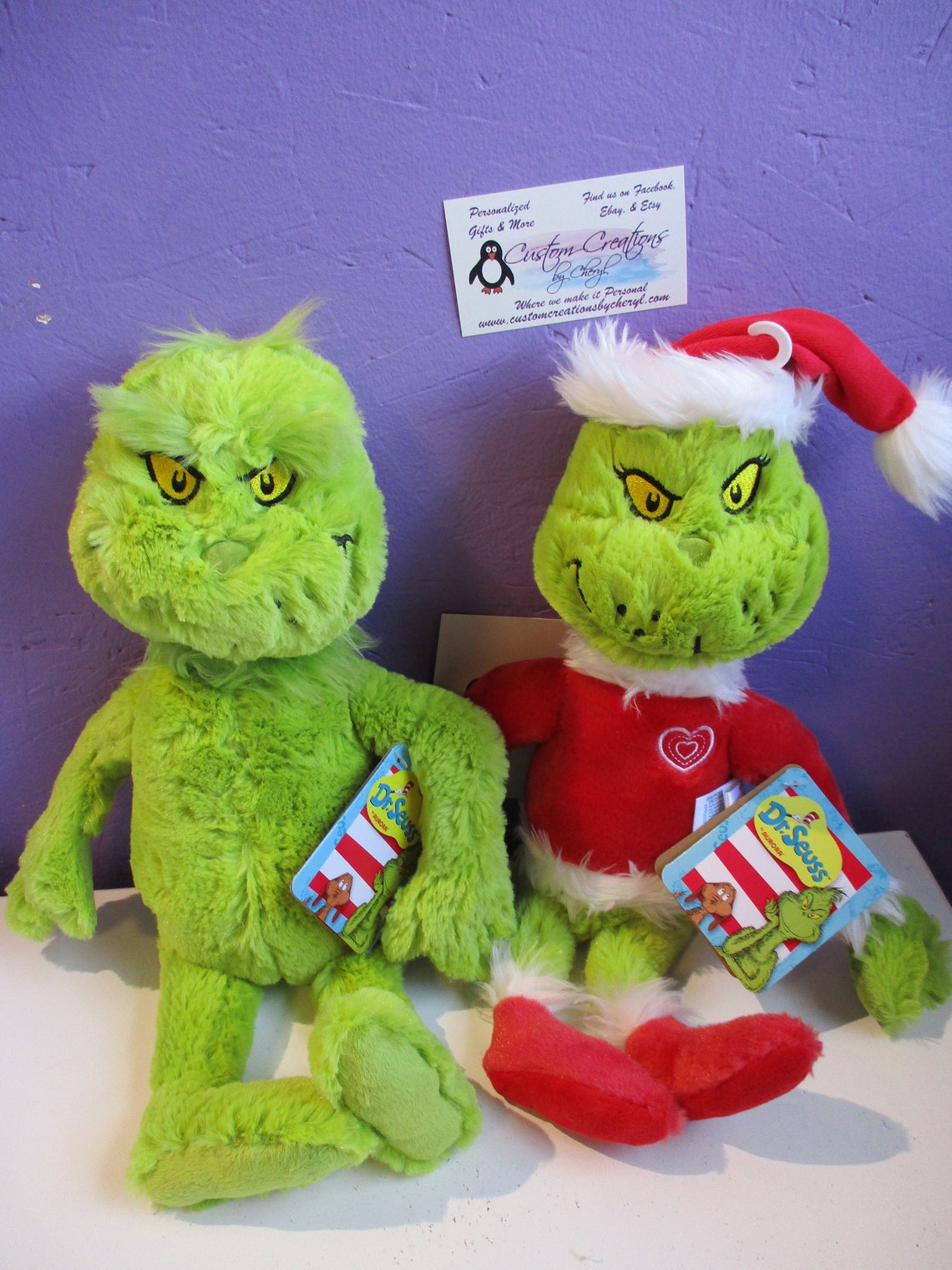 Grinch Santa & Grinch Plush Etsy