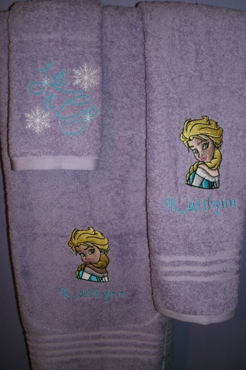Frozen Elsa Princess Personalized Bath Hand Towel washcloth Etsy