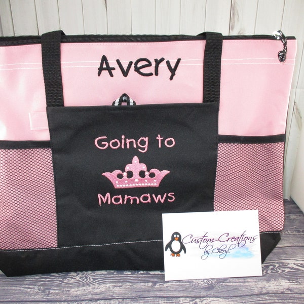 Going to Mamaws Princess Crown Personalized Overnight Tote Bag Personalized  Personalized Tote bag ... Great Gift Idea !!