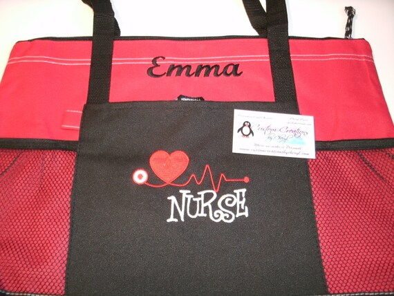 Nurse Heart Stethoscope Personalized Nurse Personalized Tote Bag