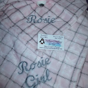 Pink Plaid Bear Personalized Security Blanket Set, Bear Personalized Security Blanket, Bear Nursery, Any Name & thread Color EMBROIDERED