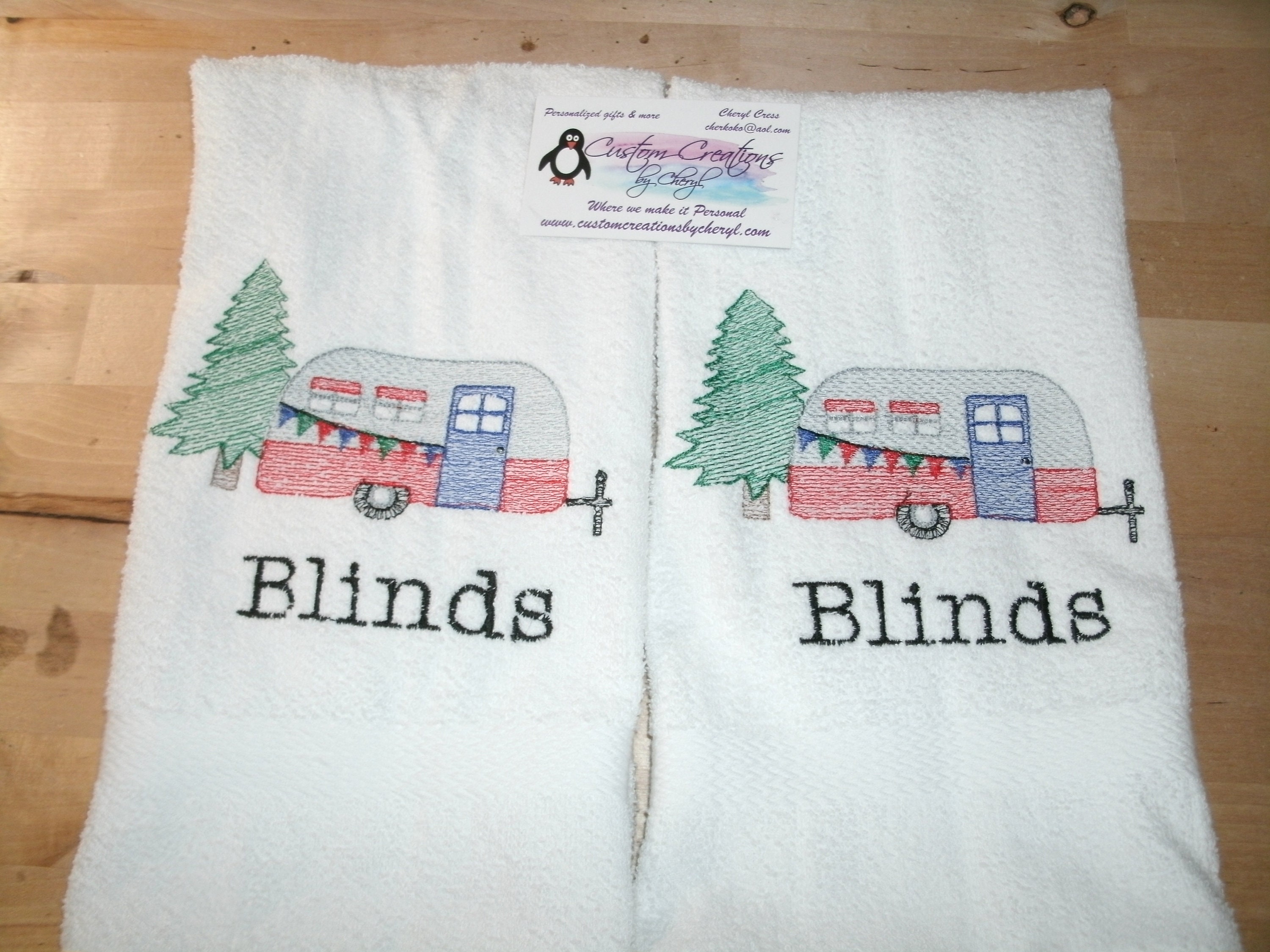 2 Camping Dish Towels Bear Hand Towel RV Camper Kitchen Dishcloth