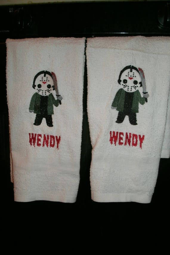 Jason Horror Mask Personalized Kitchen Dish Hand Towels 2 Etsy