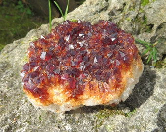 Citrine cluster 10cm x 10cm x 5cm ca. 707 grams psy hippie goa deco minerals decoration rock healing stone mountain chakra crystals