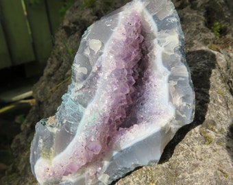 beautiful Amethyst cluster ca. 803 grams 15cm stone hippie deco minerals decoration rock healing stone chakras reiki ritual natural raw