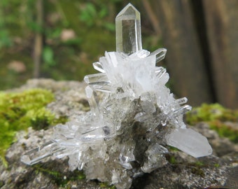 lovely fine clear Crystal cluster ca. 9 grams 3,6cm stone deco minerals decoration healing chakras aura reiki ritual specimen natural