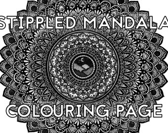 Stippled Mandala Colouring Page